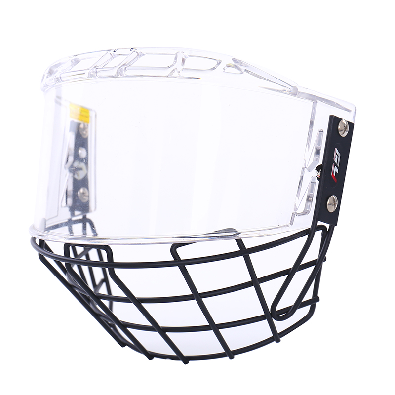 Jaula negra de práctica de hockey sobre hielo con protector facial