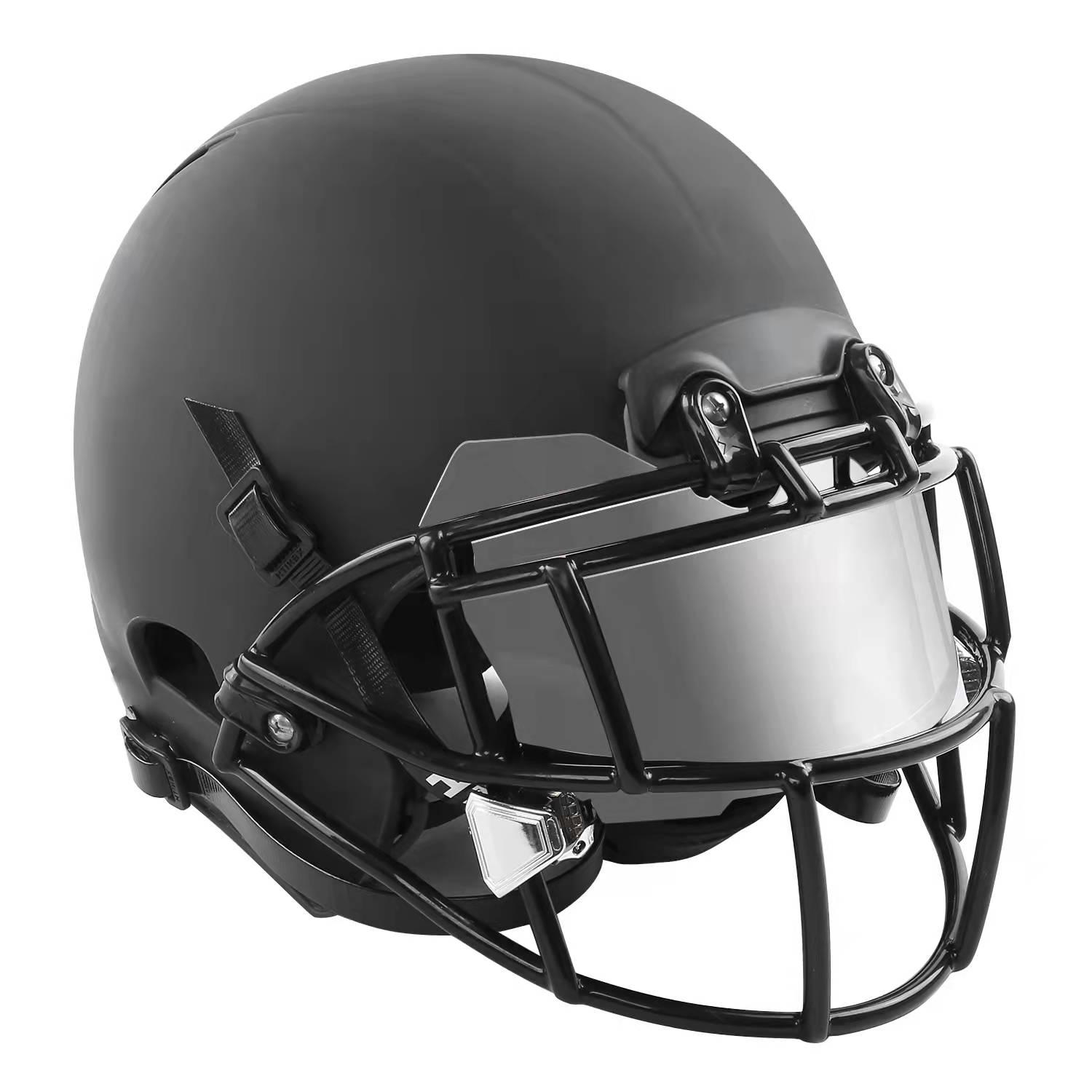 Visera plateada de fútbol americano sin marco para usuarios de gafas